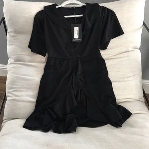 US 6 Pretty Little Thing Frill Detail Wrap Dress
